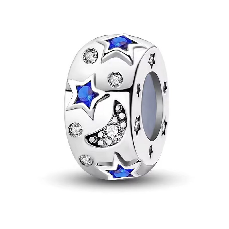 Charm pour bracelet bloqueur séparateur étoile bleu lune