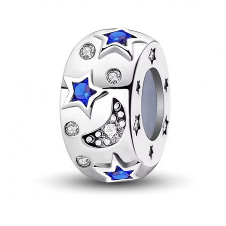 Charm pour bracelet bloqueur séparateur étoile bleu lune