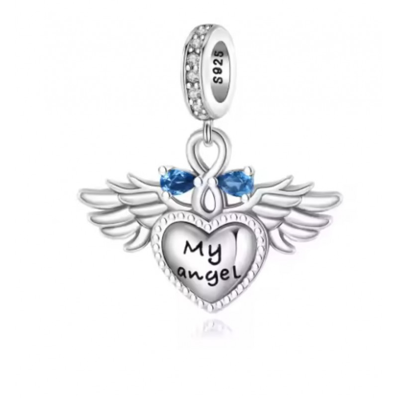 Charm pour bracelet mon ange aile infini