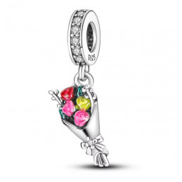 Charm bijou pour bracelet bouquet de fleur eternelle