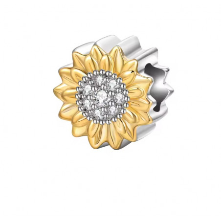 Charm pour bracelet tournesol fleur jaune