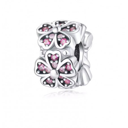 Charm pour bracelet séparateur fleur rose