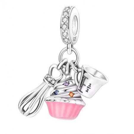 Charm bijou pour bracelet cadeau patissière gateau fouet