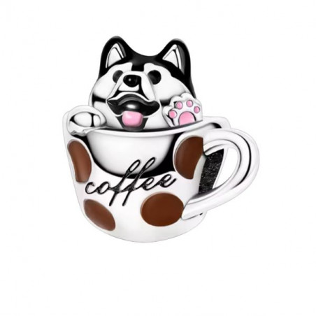 Charm bijou pour bracelet chien dans tasse de café