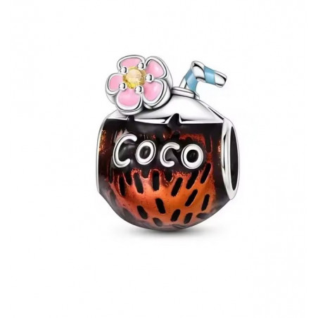 Charm bijou pour bracelet coktail dans noix de coco