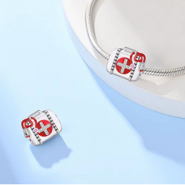 Charm pour bracelet cadeau infirmière soignante valise rouge