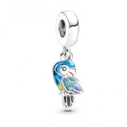 Charm pour bracelet perroquet oiseau sur branche