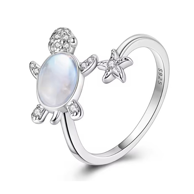 Bague réglable tortue étoile de mer