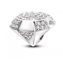 Charm pour bracelet argent diamant strass