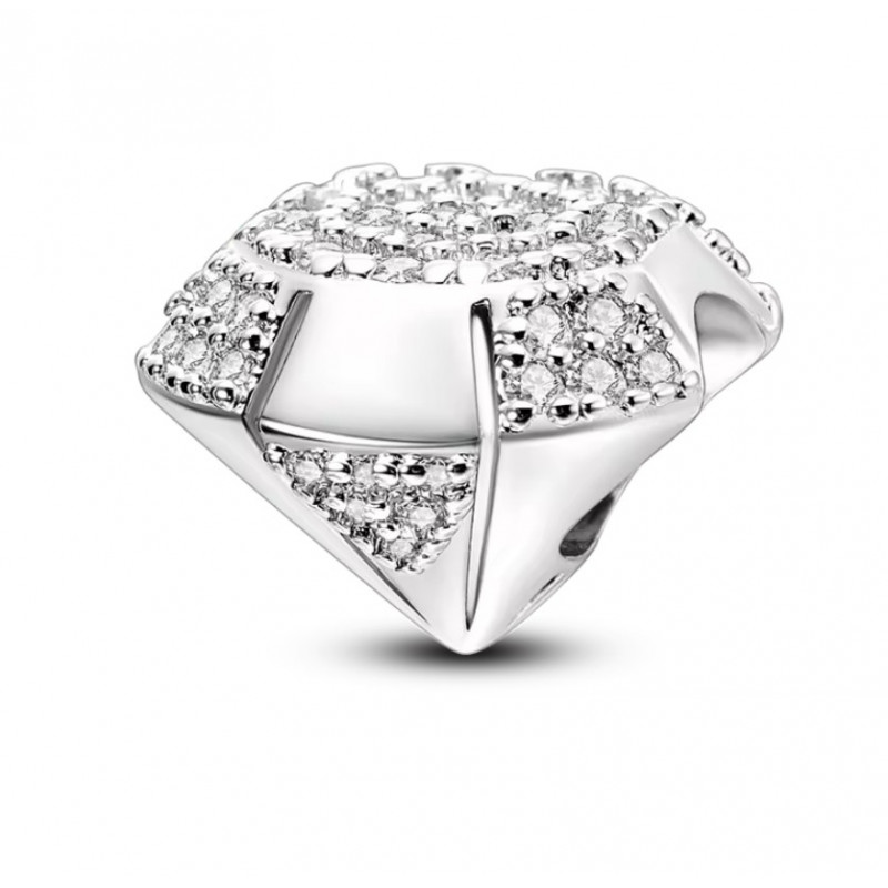 Charm pour bracelet argent diamant strass