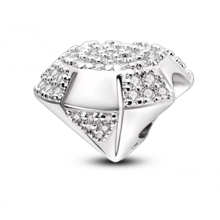 Charm pour bracelet argent diamant strass