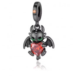 Charm pour bracelet argent dragon noir