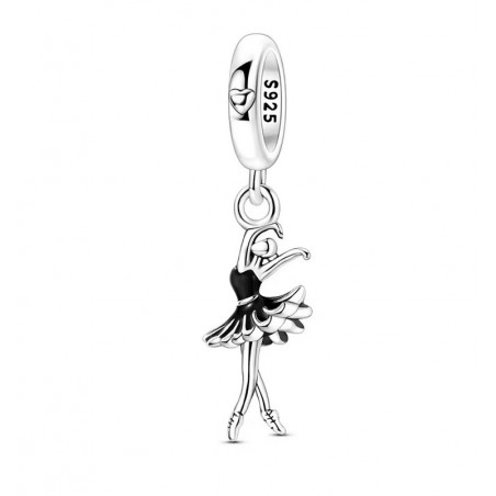 Charm pour bracelet danseuse étoile robe noire