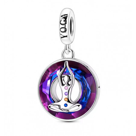 Charm pour bracelet position yoga détente