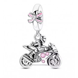 Charm pour bracelet cadeau femme permis moto noeud