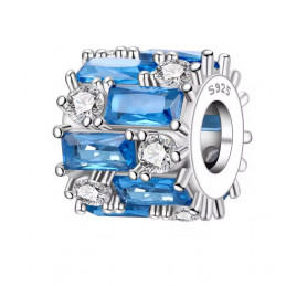 Charm pour bracelet séparateur diamant bleu foncé