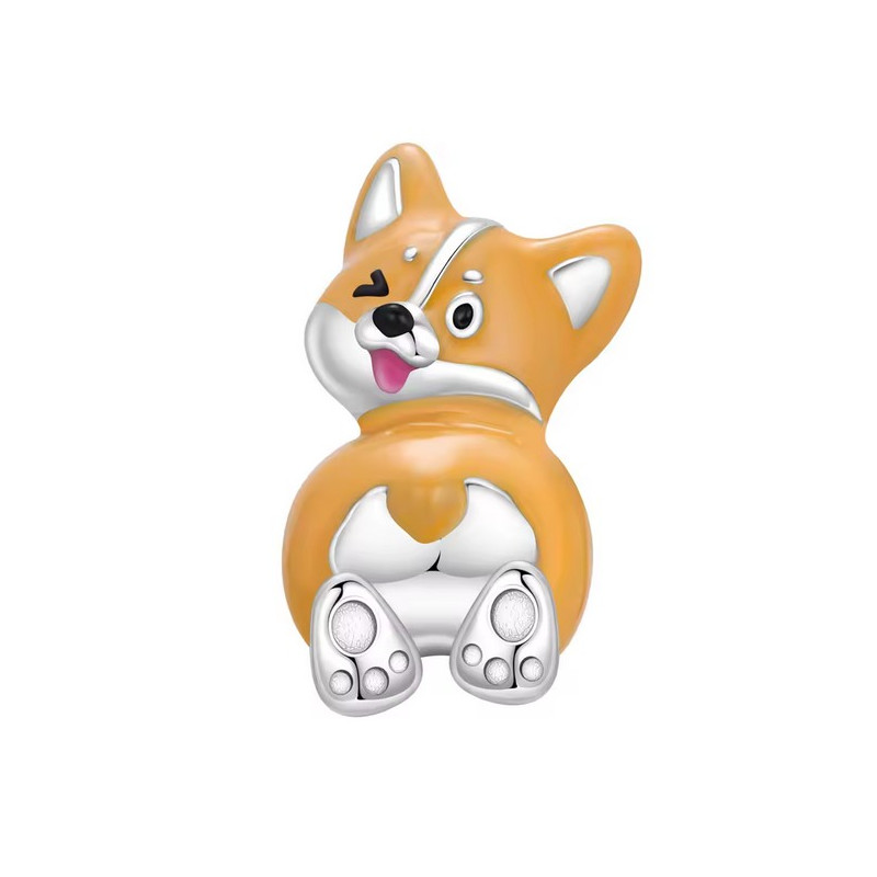 Charm pour bracelet chien corgi