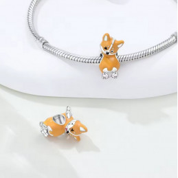 Charm pour bracelet chien corgi