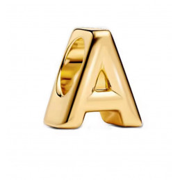 Charm bijou pour bracelet lettre initiale prénom alphabet couleur doré