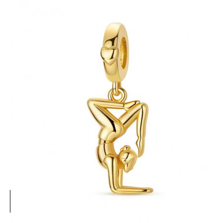 Charm pour bracelet sport position de yoga or