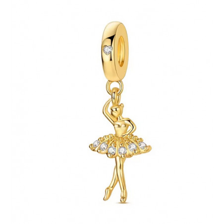 Charm pour bracelet cadeau danseuse étoile ballerine doré