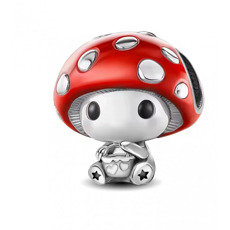 Charm pour bracelet champignon chapeau rouge
