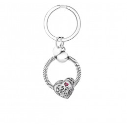 Porte clés avec charm cadeau grand mère mamie coeur