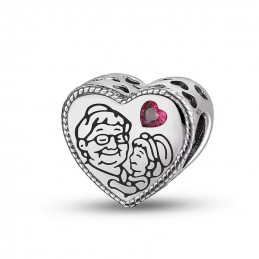 Porte clés avec charm cadeau grand mère mamie coeur