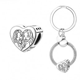 Porte clés avec charm cadeau coeur meilleure amie