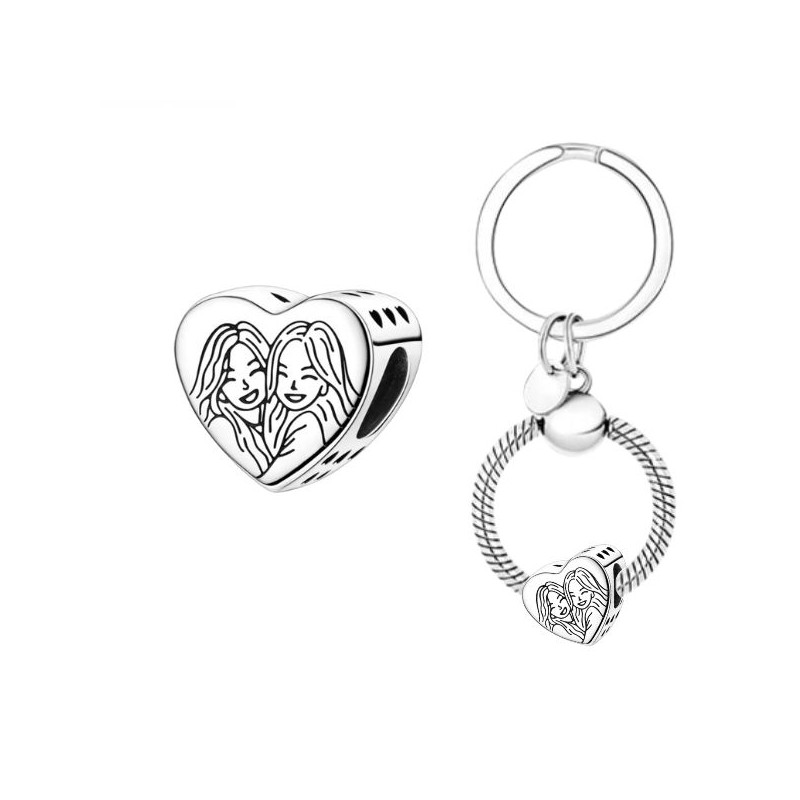 Porte clés avec charm cadeau coeur meilleure amie