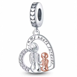 Porte clés avec charm cadeau maman dans mon coeur