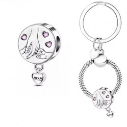 Porte clés avec charm cadeau maman de deux enfants