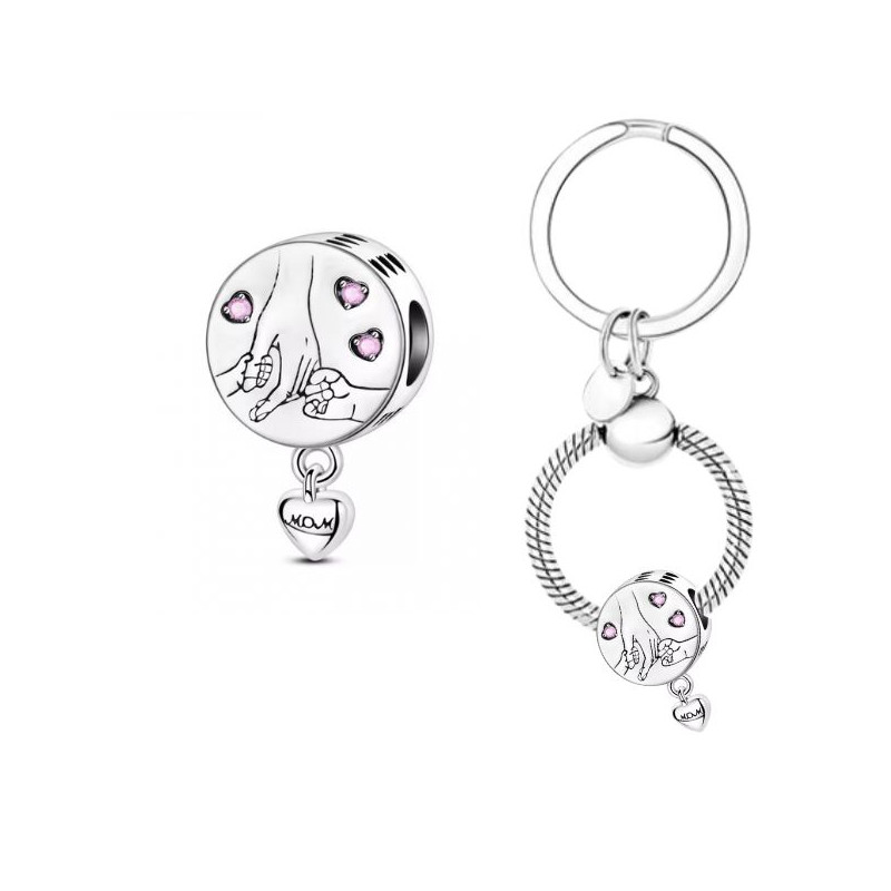 Porte clés avec charm cadeau maman de deux enfants