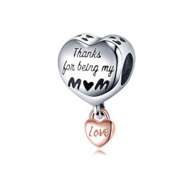 Porte clés avec charm cadeau coeur merci d'être ma maman