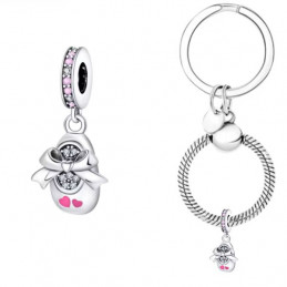 Porte clés avec charm cadeau maman naissance chausson bébé