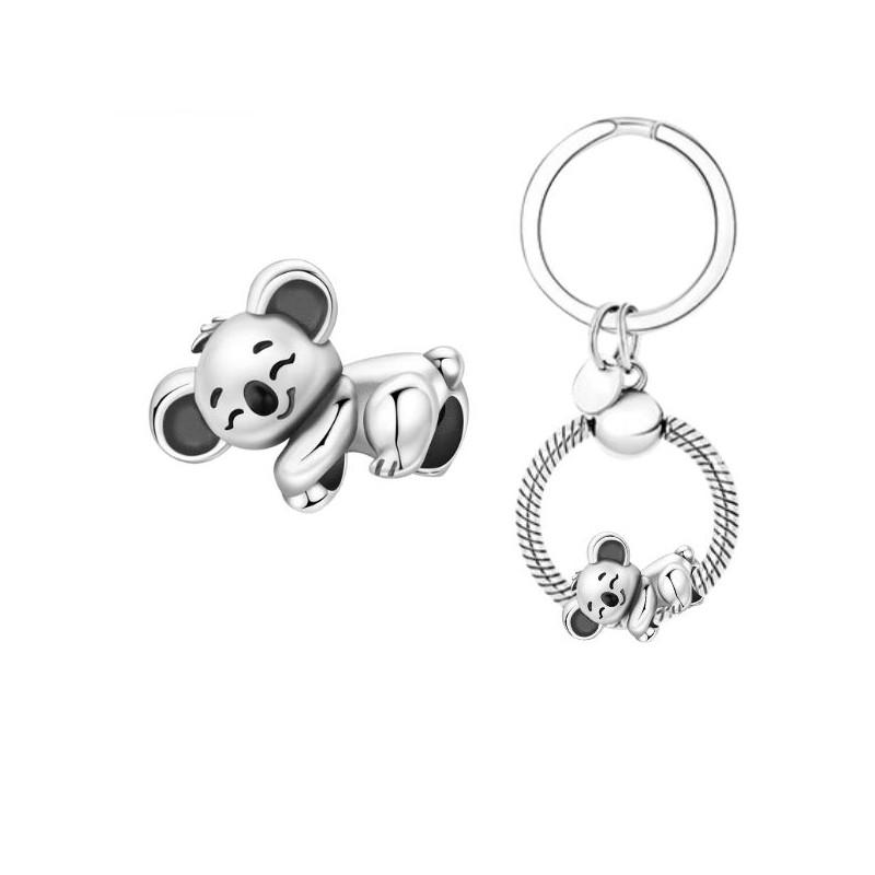 Porte clés avec bijou charm koala endormi
