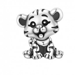 Porte clés avec bijou charm bébé tigre