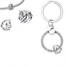 Porte clés avec bijou charm cadeau équitation cheval