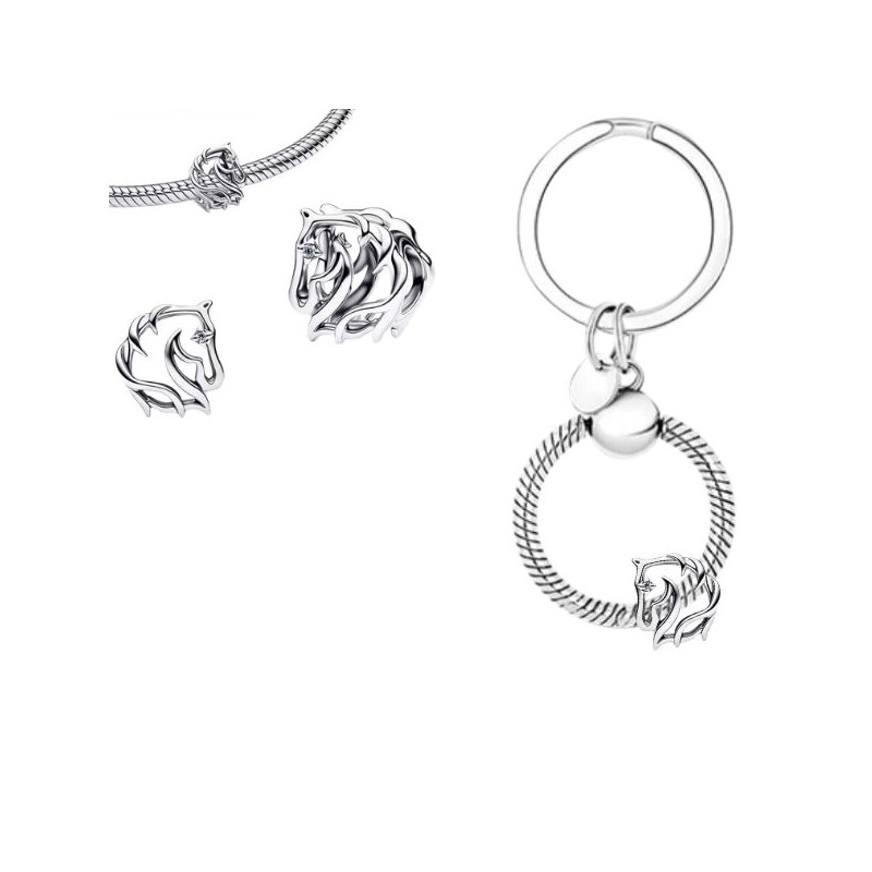 Porte clés avec bijou charm cadeau équitation cheval