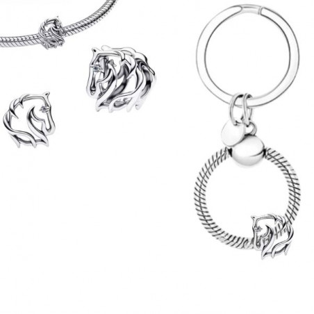 Porte clés avec bijou charm cadeau équitation cheval