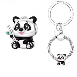Porte clés avec bijou charm bébé panda
