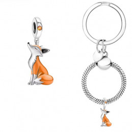 Porte clés avec bijou charm renard roux petit prince