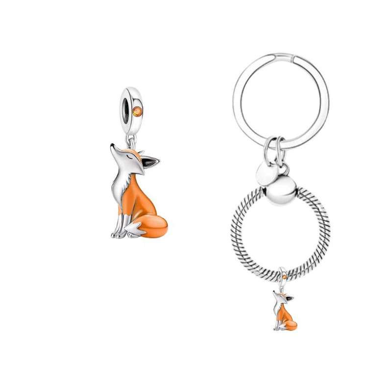 Porte clés avec bijou charm renard roux petit prince