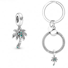 Porte clés avec bijou charm palmier vacance voyage