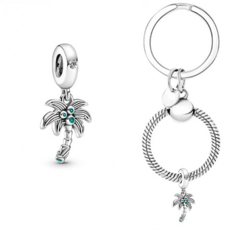 Porte clés avec bijou charm palmier vacance voyage