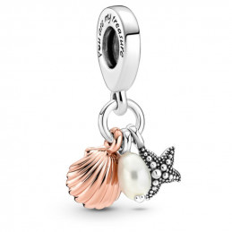 Porte clés avec bijou charm vacance mer coquillage