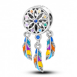 Porte clés avec bijou charm attrape rêve coloré