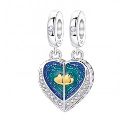 Charm double a partager cadeau meilleure amie coeur ciel étoilé