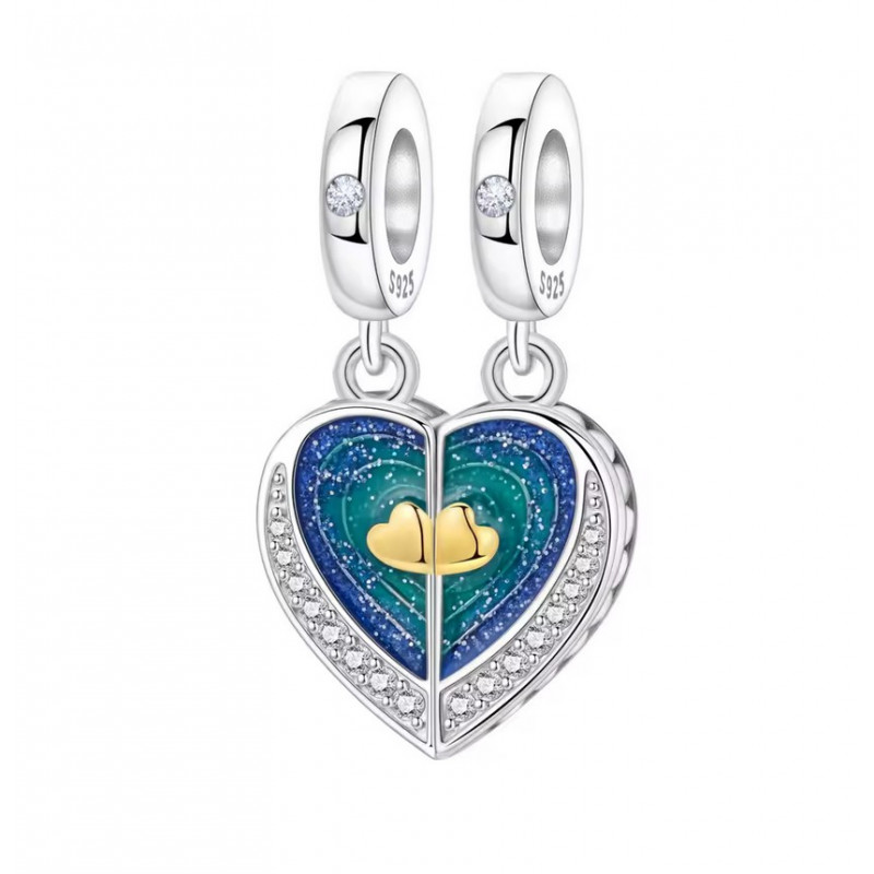 Charm double a partager cadeau meilleure amie coeur ciel étoilé