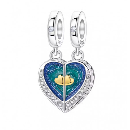 Charm double a partager cadeau meilleure amie coeur ciel étoilé